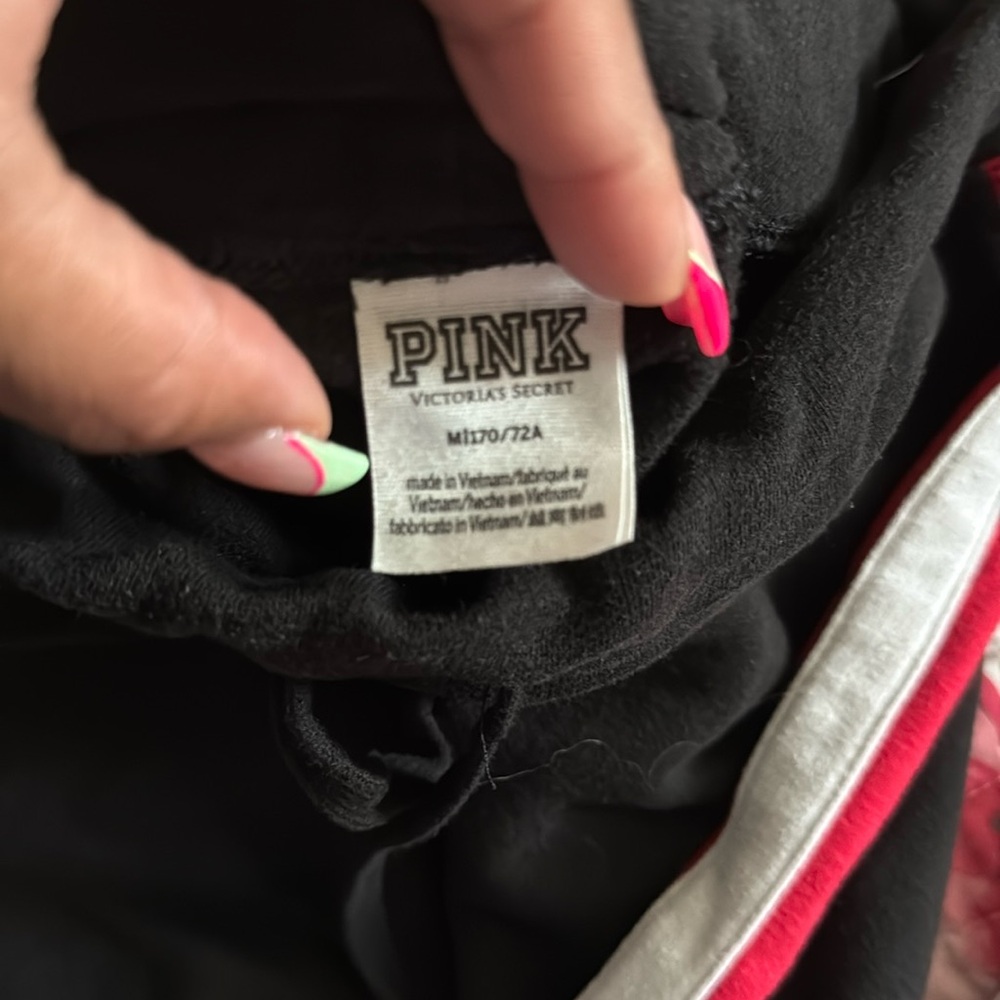 PINK Victoria's Secret Black and Red joggers/ leggings - Picture 3 of 7